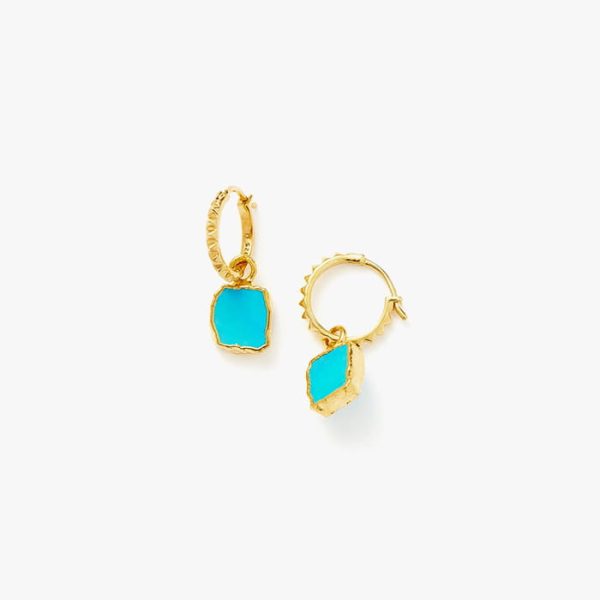 Pyramid Charm Hoop Earrings