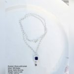 Silver Chain with Locket — 925 Italian, Cubic Zirconia, 18 inch (6 ana 2 rotti)