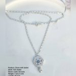 Silver Chain with Locket — 925 Italian, Cubic Zirconia, 18 inch (7 ana 2 rotti)