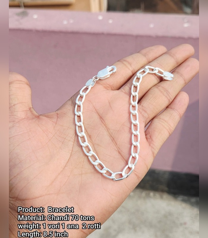 silver-bracelet-70-tons-8-5-inch-11 Silver Bracelet — 70 Tons, 8.5 inch (1 vori 1 ana 2 rotti) - Image 1