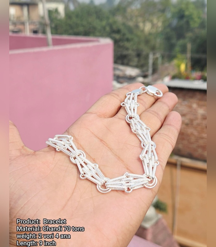 silver-bracelet-70-tons-9-inch-12 Silver Bracelet — 70 Tons, 9 inch (2 vori 4 ana) - Image 1