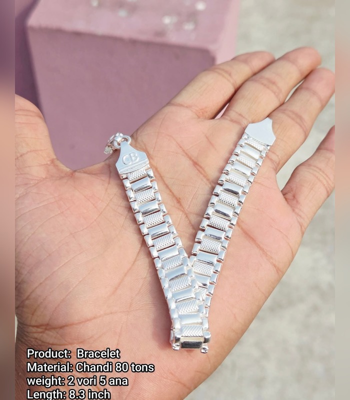 silver-bracelet-80-tons-8-3-inch-18 Silver Bracelet — 80 Tons, 8.3 inch (2 vori 5 ana) - Image 1
