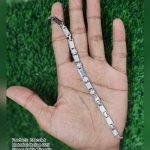 Silver Bracelet — 925 Italian, Cubic Zirconia, Adjustable (15 ana)